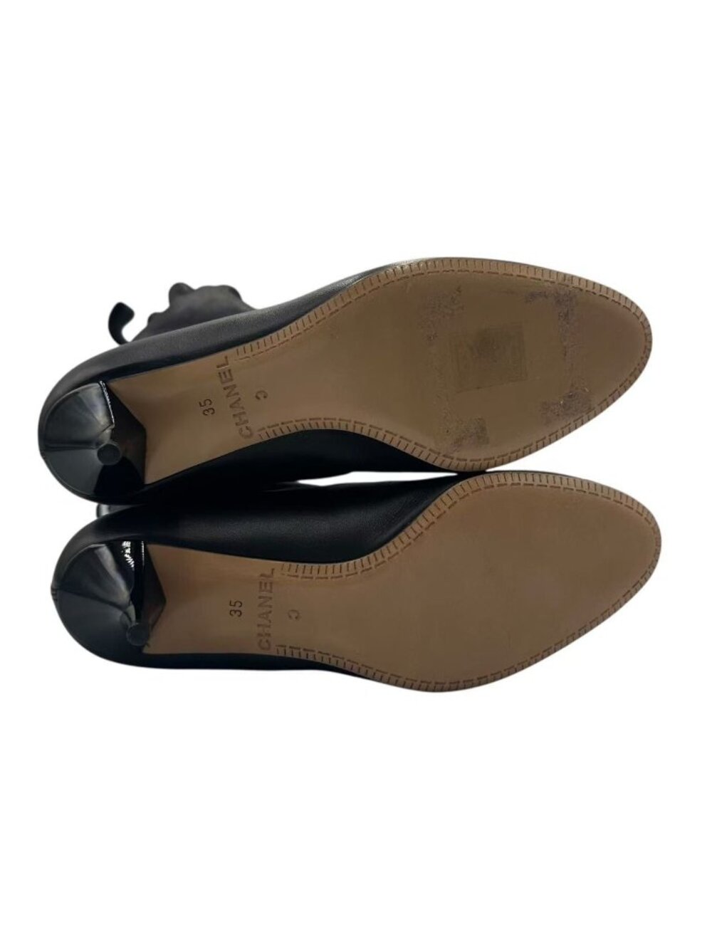 Chanel Short Boots CC Logo Leather Black - Picture 7 of 7